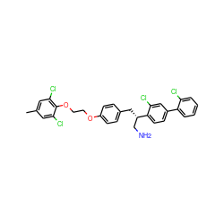 Cc1cc(Cl)c(OCCOc2ccc(C[C@@H](CN)c3ccc(-c4ccccc4Cl)cc3Cl)cc2)c(Cl)c1 ZINC000059031248