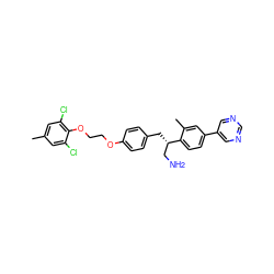 Cc1cc(Cl)c(OCCOc2ccc(C[C@@H](CN)c3ccc(-c4cncnc4)cc3C)cc2)c(Cl)c1 ZINC000064549011