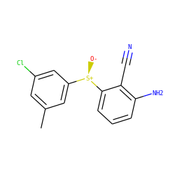 Cc1cc(Cl)cc([S@@+]([O-])c2cccc(N)c2C#N)c1 ZINC000005930680