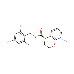 Cc1cc(Cl)cc(Cl)c1CNC(=O)[C@@H]1CCOc2c1ccc[n+]2[O-] ZINC000205619193