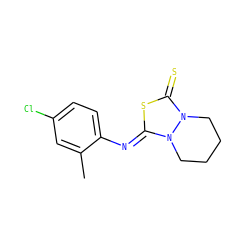 Cc1cc(Cl)ccc1/N=c1\sc(=S)n2n1CCCC2 ZINC000103282768