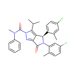 Cc1cc(Cl)ccc1[C@@H]1c2c(nn(C(=O)N(C)c3ccccc3)c2C(C)C)C(=O)N1c1cc(Cl)ccc1C ZINC000206151048
