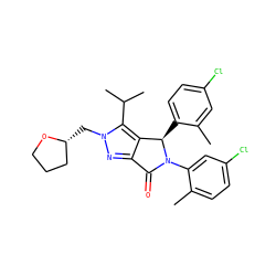 Cc1cc(Cl)ccc1[C@@H]1c2c(nn(C[C@@H]3CCCO3)c2C(C)C)C(=O)N1c1cc(Cl)ccc1C ZINC000206139917