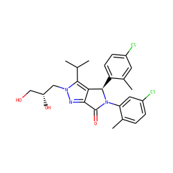 Cc1cc(Cl)ccc1[C@@H]1c2c(nn(C[C@H](O)CO)c2C(C)C)C(=O)N1c1cc(Cl)ccc1C ZINC000206125029