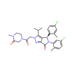 Cc1cc(Cl)ccc1[C@@H]1c2c(nn(CC(=O)N3CCN(C)C(=O)C3)c2C(C)C)C(=O)N1c1cc(Cl)ccc1C ZINC000206124839