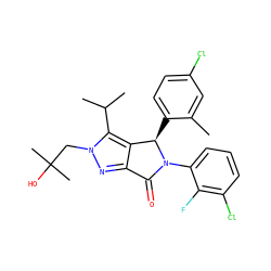 Cc1cc(Cl)ccc1[C@@H]1c2c(nn(CC(C)(C)O)c2C(C)C)C(=O)N1c1cccc(Cl)c1F ZINC000206144947