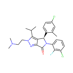 Cc1cc(Cl)ccc1[C@@H]1c2c(nn(CCN(C)C)c2C(C)C)C(=O)N1c1cccc(Cl)c1F ZINC000206129984