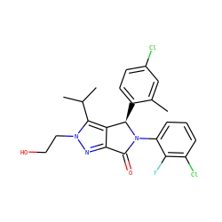 Cc1cc(Cl)ccc1[C@@H]1c2c(nn(CCO)c2C(C)C)C(=O)N1c1cccc(Cl)c1F ZINC000206155960