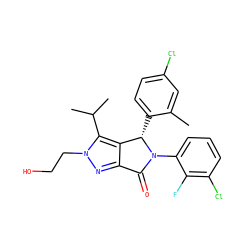 Cc1cc(Cl)ccc1[C@H]1c2c(nn(CCO)c2C(C)C)C(=O)N1c1cccc(Cl)c1F ZINC000206155991