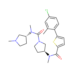 Cc1cc(Cl)ccc1-c1ccc(C(=O)N(C)[C@H]2CCN(C(=O)N(C)[C@@H]3CCN(C)C3)C2)s1 ZINC000028461230