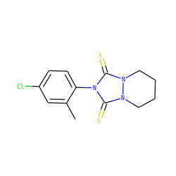 Cc1cc(Cl)ccc1-n1c(=S)n2n(c1=S)CCCC2 ZINC000103282646