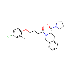 Cc1cc(Cl)ccc1OCCCC(=O)N1Cc2ccccc2C[C@H]1C(=O)N1CCCC1 ZINC000014171803