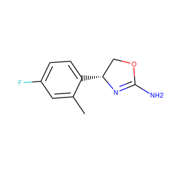 Cc1cc(F)ccc1[C@@H]1COC(N)=N1 ZINC000083964588