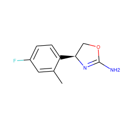 Cc1cc(F)ccc1[C@H]1COC(N)=N1 ZINC000083964590