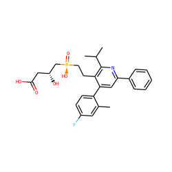 Cc1cc(F)ccc1-c1cc(-c2ccccc2)nc(C(C)C)c1CC[P@](=O)(O)C[C@H](O)CC(=O)O ZINC000026673501