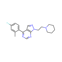 Cc1cc(F)ccc1-c1ncnc2c1cnn2CCN1CCCCC1 ZINC000207181325