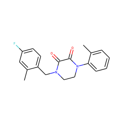 Cc1cc(F)ccc1CN1CCN(c2ccccc2C)C(=O)C1=O ZINC000068247214