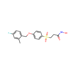 Cc1cc(F)ccc1COc1ccc(S(=O)(=O)CCC(=O)NO)cc1 ZINC000028528089