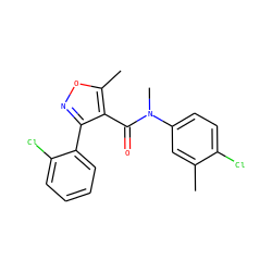 Cc1cc(N(C)C(=O)c2c(-c3ccccc3Cl)noc2C)ccc1Cl ZINC000045371002