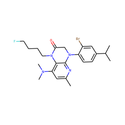 Cc1cc(N(C)C)c2c(n1)N(c1ccc(C(C)C)cc1Br)CC(=O)N2CCCCF ZINC000473145390