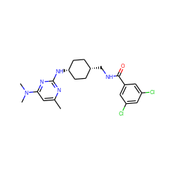 Cc1cc(N(C)C)nc(N[C@H]2CC[C@@H](CNC(=O)c3cc(Cl)cc(Cl)c3)CC2)n1 ZINC000261191425