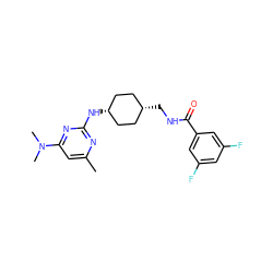 Cc1cc(N(C)C)nc(N[C@H]2CC[C@@H](CNC(=O)c3cc(F)cc(F)c3)CC2)n1 ZINC000253679534