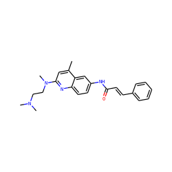 Cc1cc(N(C)CCN(C)C)nc2ccc(NC(=O)/C=C/c3ccccc3)cc12 ZINC000028570293