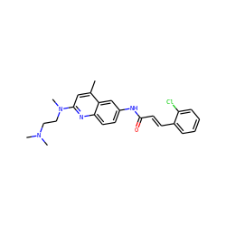 Cc1cc(N(C)CCN(C)C)nc2ccc(NC(=O)/C=C/c3ccccc3Cl)cc12 ZINC000028568552