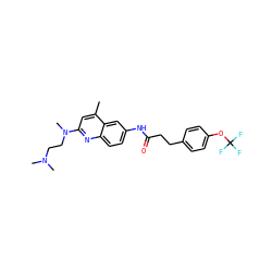 Cc1cc(N(C)CCN(C)C)nc2ccc(NC(=O)CCc3ccc(OC(F)(F)F)cc3)cc12 ZINC000028570201