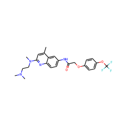 Cc1cc(N(C)CCN(C)C)nc2ccc(NC(=O)COc3ccc(OC(F)(F)F)cc3)cc12 ZINC000028570545