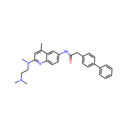 Cc1cc(N(C)CCN(C)C)nc2ccc(NC(=O)Cc3ccc(-c4ccccc4)cc3)cc12 ZINC000028569616