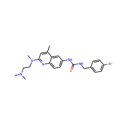 Cc1cc(N(C)CCN(C)C)nc2ccc(NC(=O)NCc3ccc(Br)cc3)cc12 ZINC000028570910