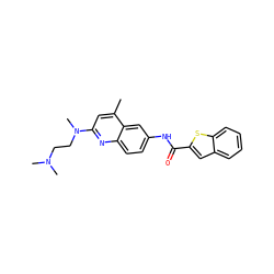 Cc1cc(N(C)CCN(C)C)nc2ccc(NC(=O)c3cc4ccccc4s3)cc12 ZINC000028569936