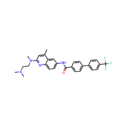 Cc1cc(N(C)CCN(C)C)nc2ccc(NC(=O)c3ccc(-c4ccc(C(F)(F)F)cc4)cc3)cc12 ZINC000028570716
