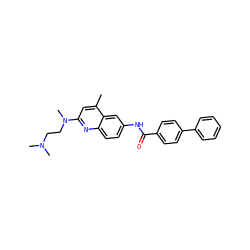 Cc1cc(N(C)CCN(C)C)nc2ccc(NC(=O)c3ccc(-c4ccccc4)cc3)cc12 ZINC000028570125