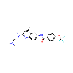 Cc1cc(N(C)CCN(C)C)nc2ccc(NC(=O)c3ccc(OC(F)(F)F)cc3)cc12 ZINC000028569533