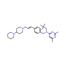 Cc1cc(N(Cc2ccc(/C=C/CN3CCC(N4CCCCC4)CC3)cc2)CC(C)(C)C)nc(C)n1 ZINC001772582270