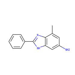 Cc1cc(N)cc2[nH]c(-c3ccccc3)nc12 ZINC000000361081