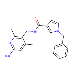 Cc1cc(N)nc(C)c1CNC(=O)c1ccn(Cc2ccccc2)c1 ZINC000114078160