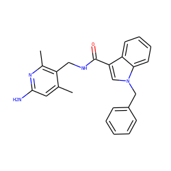 Cc1cc(N)nc(C)c1CNC(=O)c1cn(Cc2ccccc2)c2ccccc12 ZINC000114079960