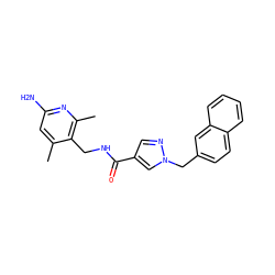 Cc1cc(N)nc(C)c1CNC(=O)c1cnn(Cc2ccc3ccccc3c2)c1 ZINC000114077657