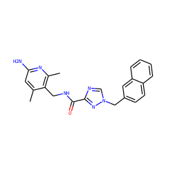 Cc1cc(N)nc(C)c1CNC(=O)c1ncn(Cc2ccc3ccccc3c2)n1 ZINC000114077746