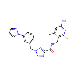 Cc1cc(N)nc(C)c1CNC(=O)c1ncn(Cc2cccc(-n3cccn3)c2)n1 ZINC000114078975