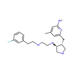 Cc1cc(N)nc(C[C@@H]2CNC[C@H]2NCCNCCc2cccc(F)c2)c1 ZINC000040943289
