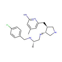 Cc1cc(N)nc(C[C@H]2CNC[C@@H]2NC[C@H](C)NCc2ccc(Cl)cc2)c1 ZINC000059096149