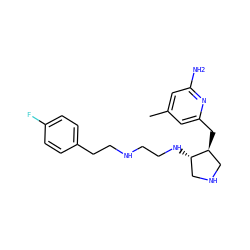 Cc1cc(N)nc(C[C@H]2CNC[C@@H]2NCCNCCc2ccc(F)cc2)c1 ZINC000064453397
