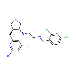 Cc1cc(N)nc(C[C@H]2CNC[C@@H]2NCCNCc2ccc(Cl)cc2Cl)c1 ZINC000064448853