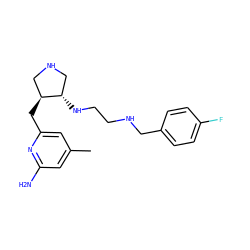 Cc1cc(N)nc(C[C@H]2CNC[C@@H]2NCCNCc2ccc(F)cc2)c1 ZINC000064448132