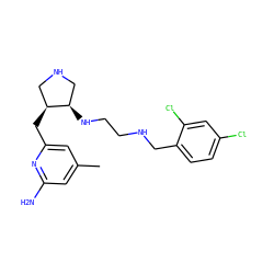 Cc1cc(N)nc(C[C@H]2CNC[C@H]2NCCNCc2ccc(Cl)cc2Cl)c1 ZINC000040411717