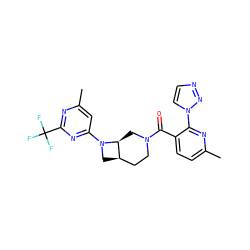 Cc1cc(N2C[C@@H]3CCN(C(=O)c4ccc(C)nc4-n4ccnn4)C[C@@H]32)nc(C(F)(F)F)n1 ZINC000116828587